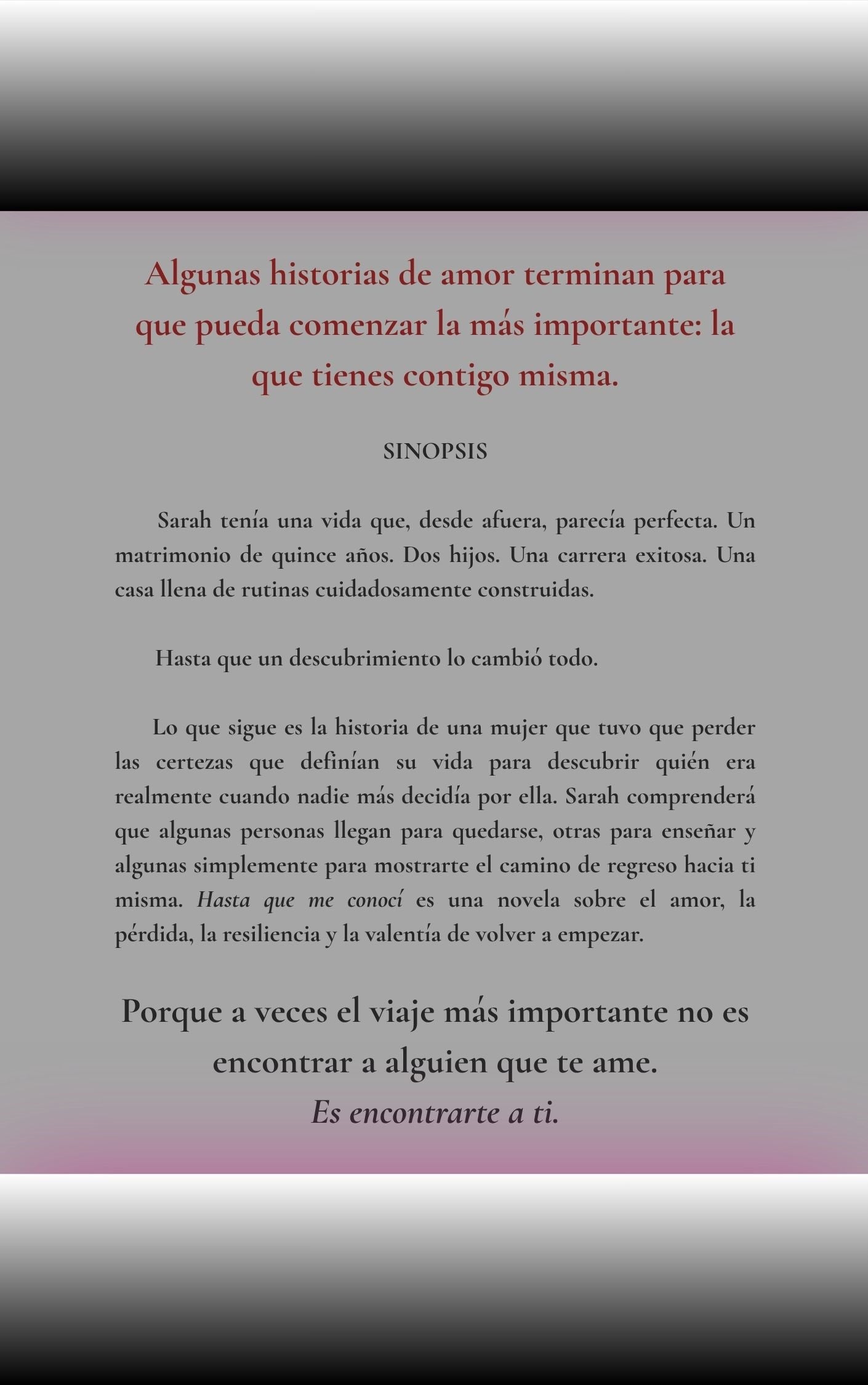 Pre-Venta: Hasta que me Conocí